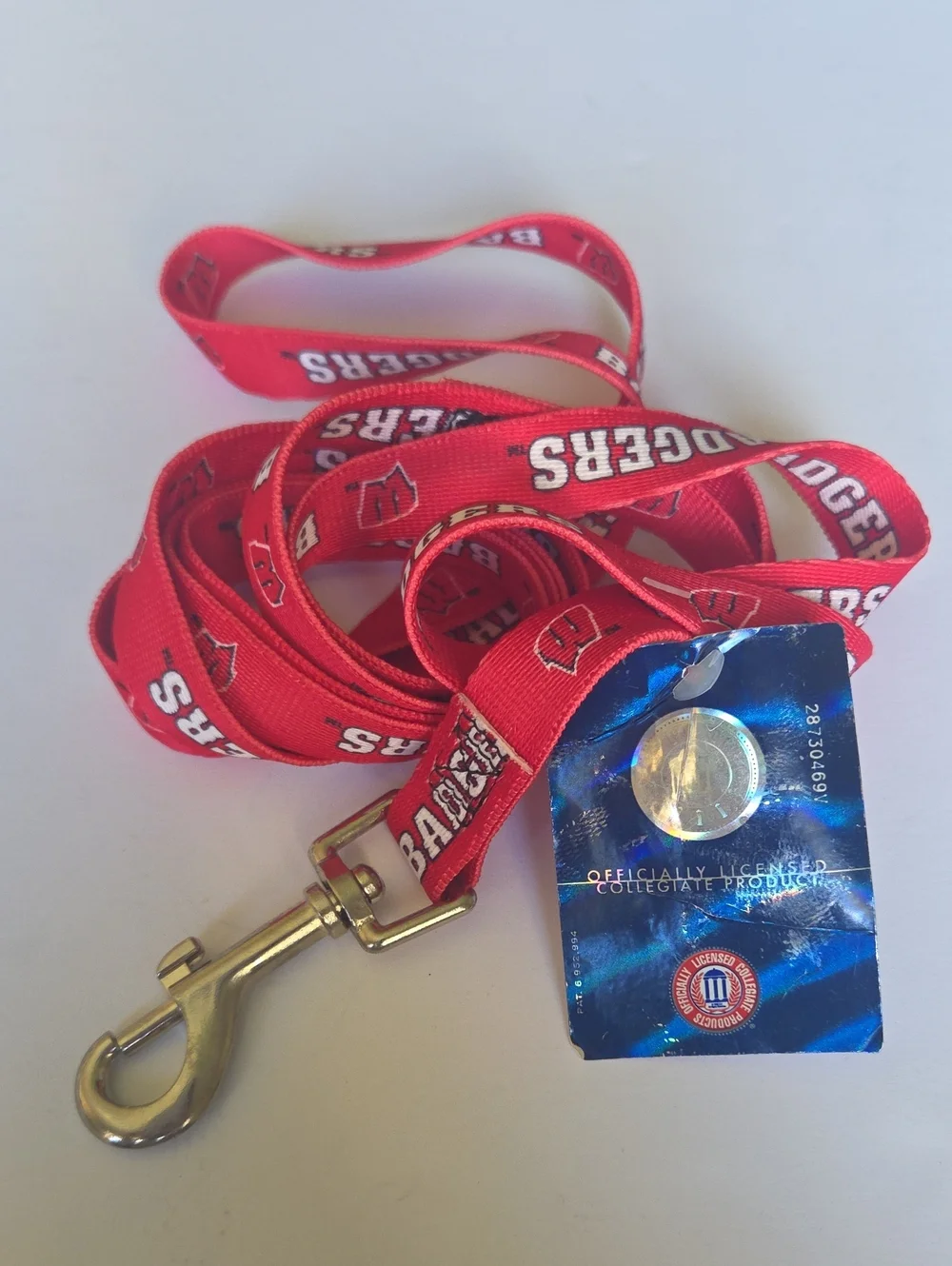 Wisconsin Badgers Dog Leash NCAA Heavy Duty Durable Nylon NWT Red Logo College
